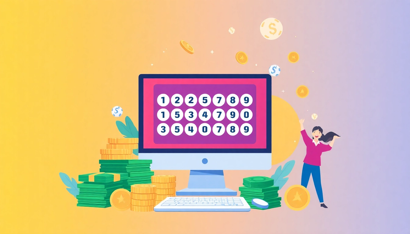 Experience the excitement of winning with มาชัวร์เบท online lottery platform featuring successful players and vibrant cash.