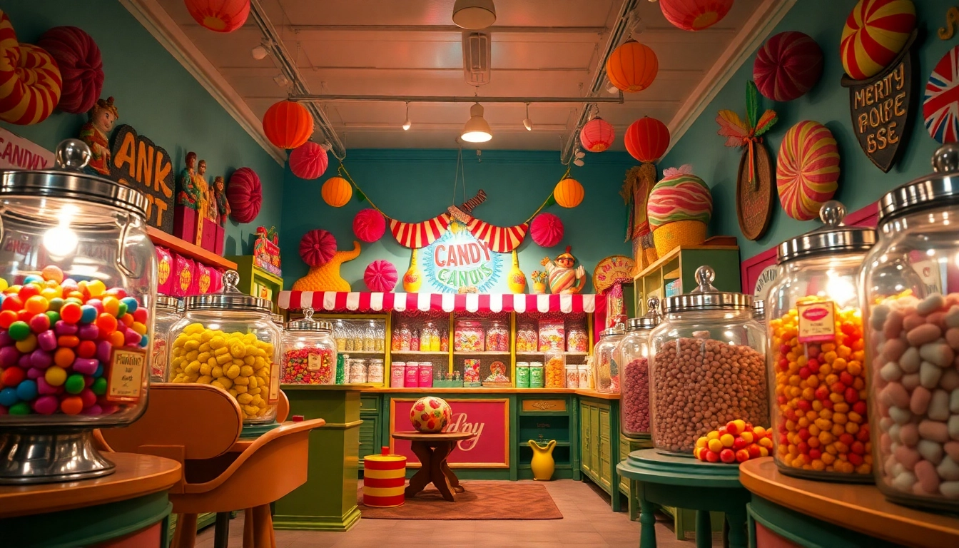 Explore the vibrant candy store near me filled with colorful jars of delicious sweets.