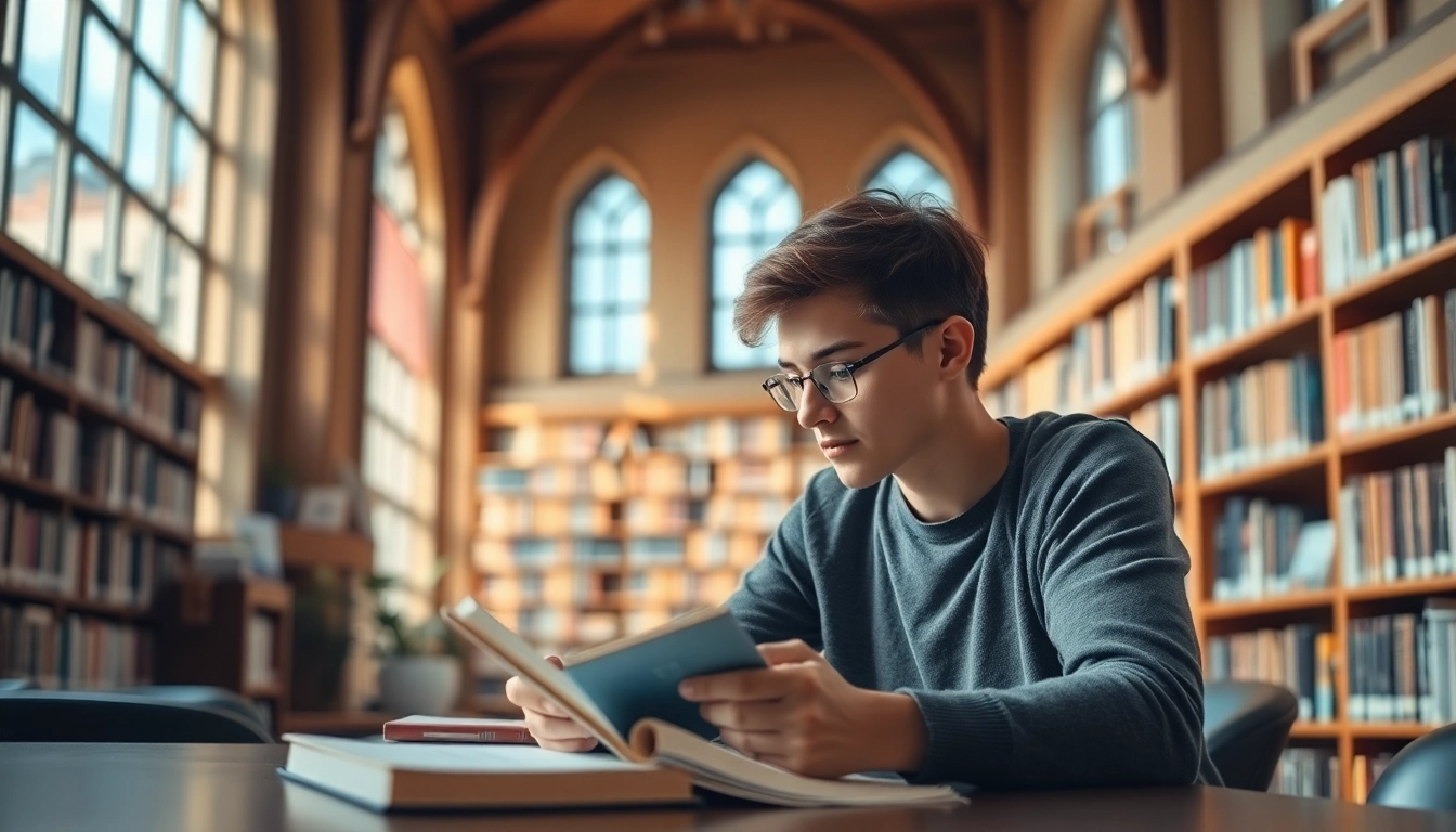 Discover the vibrant environment of Polonya'da Üniversite Eğitimi in a beautiful university library filled with students.