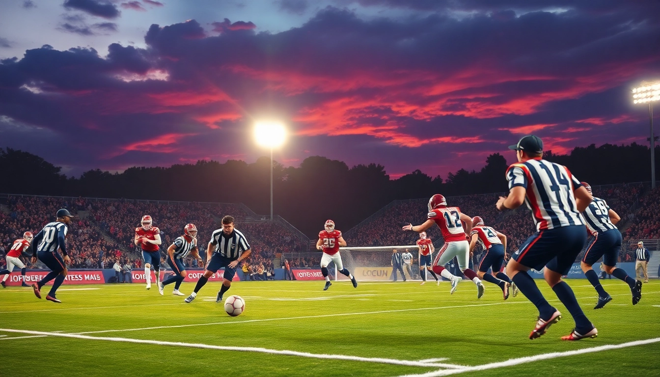 Analyze ทีเด็ดบอลวันนี้ strategies through a thrilling football match scene with intense player engagement.