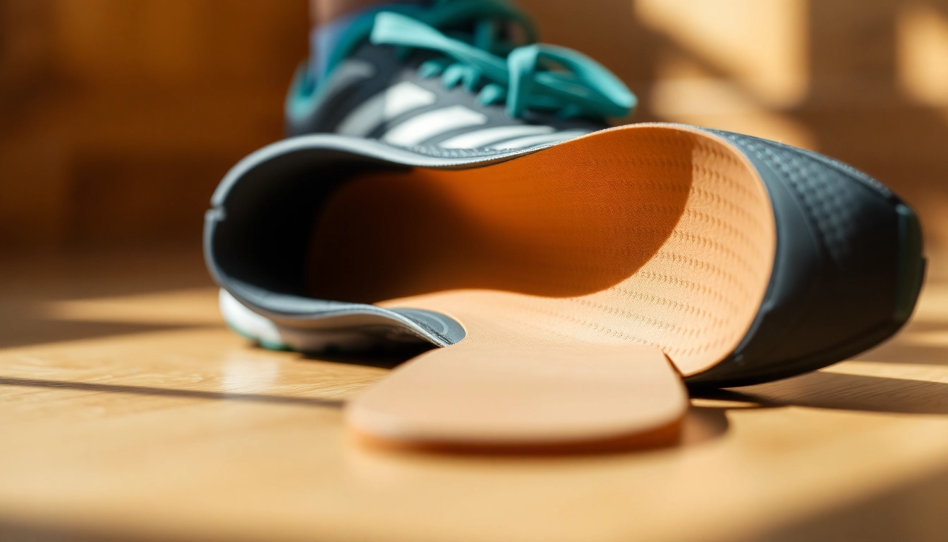 Enhance comfort with custom orthotics providing arch support inside a running shoe.