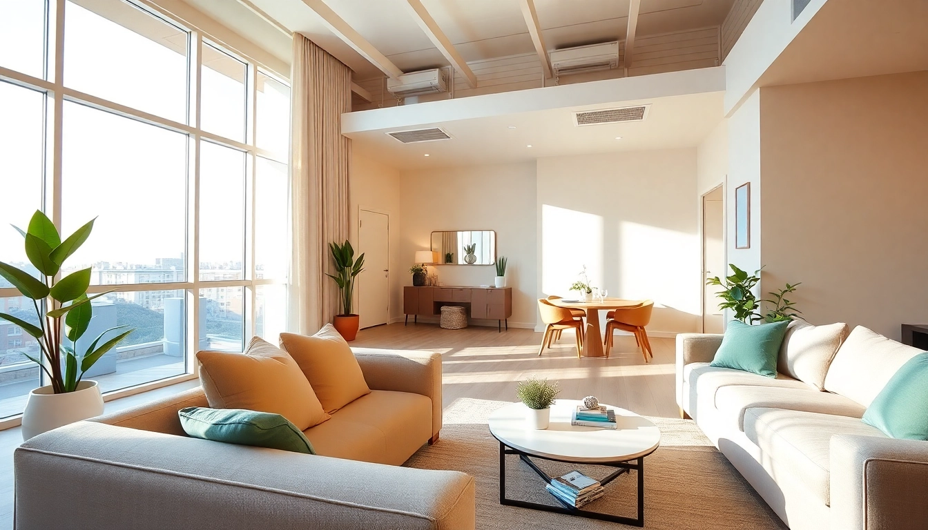 Stylish living area showcasing apartments in El Mirage with modern furniture and bright lighting.