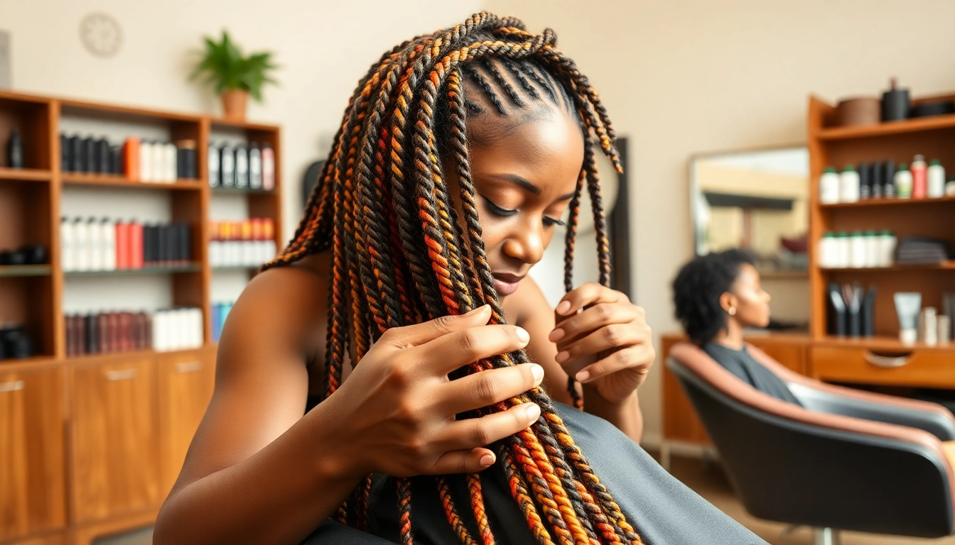 Experience the Best african braiding salon in near me with skilled braiders at work.