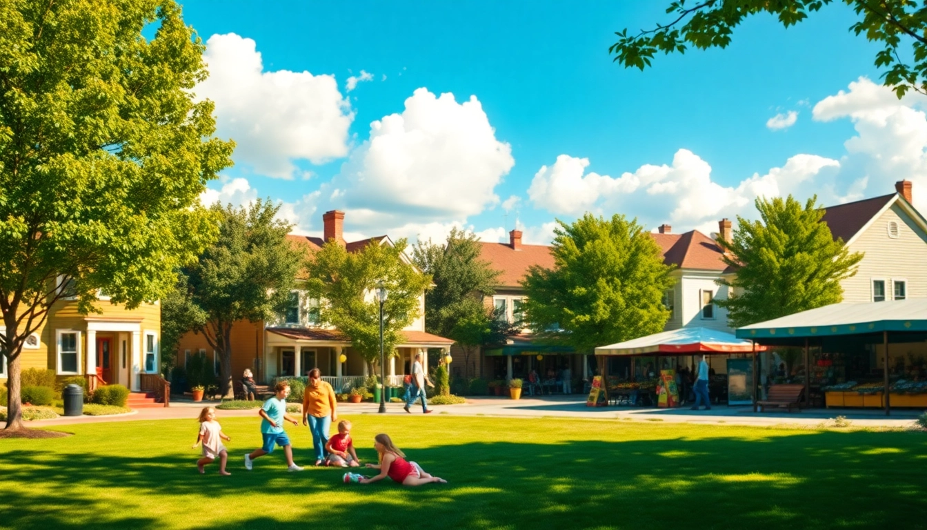 Clarksburg community bustling in a sunny park with families enjoying time together.