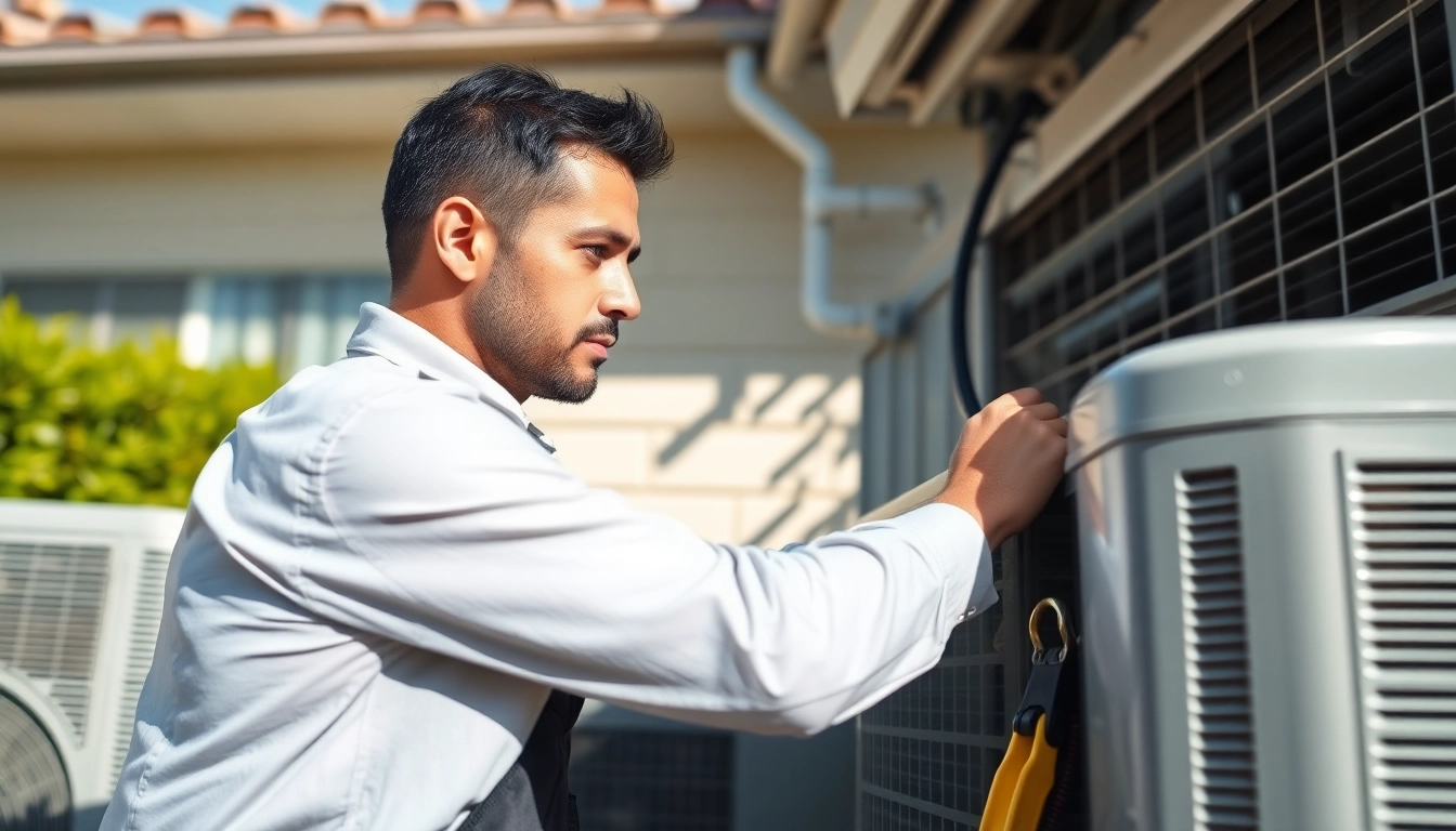 HVAC technician conducting ac repair in Mesa, AZ for reliable cooling solutions.