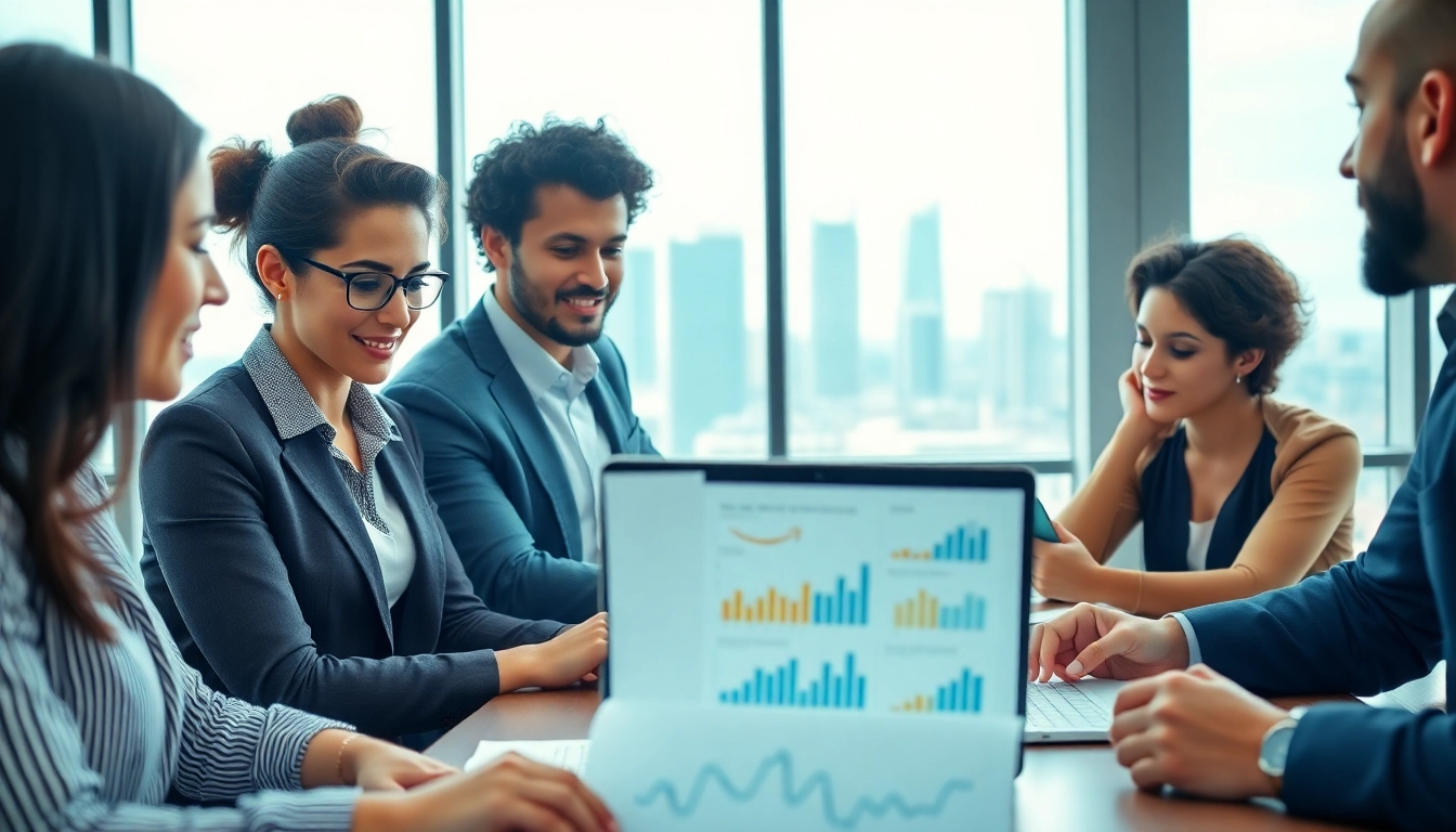 Amazon growth partner strategizes during a professional business meeting in a modern office.