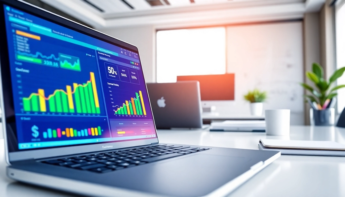Maximize efficiency with accounts payable workflow software showcased on a laptop in a bright office.