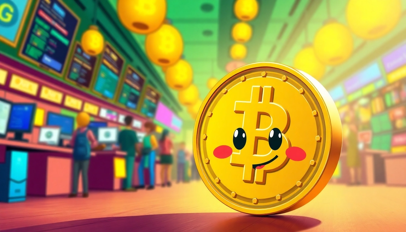 Engaging depiction of a coinbase meme coin illustrating humor and cryptocurrency culture.