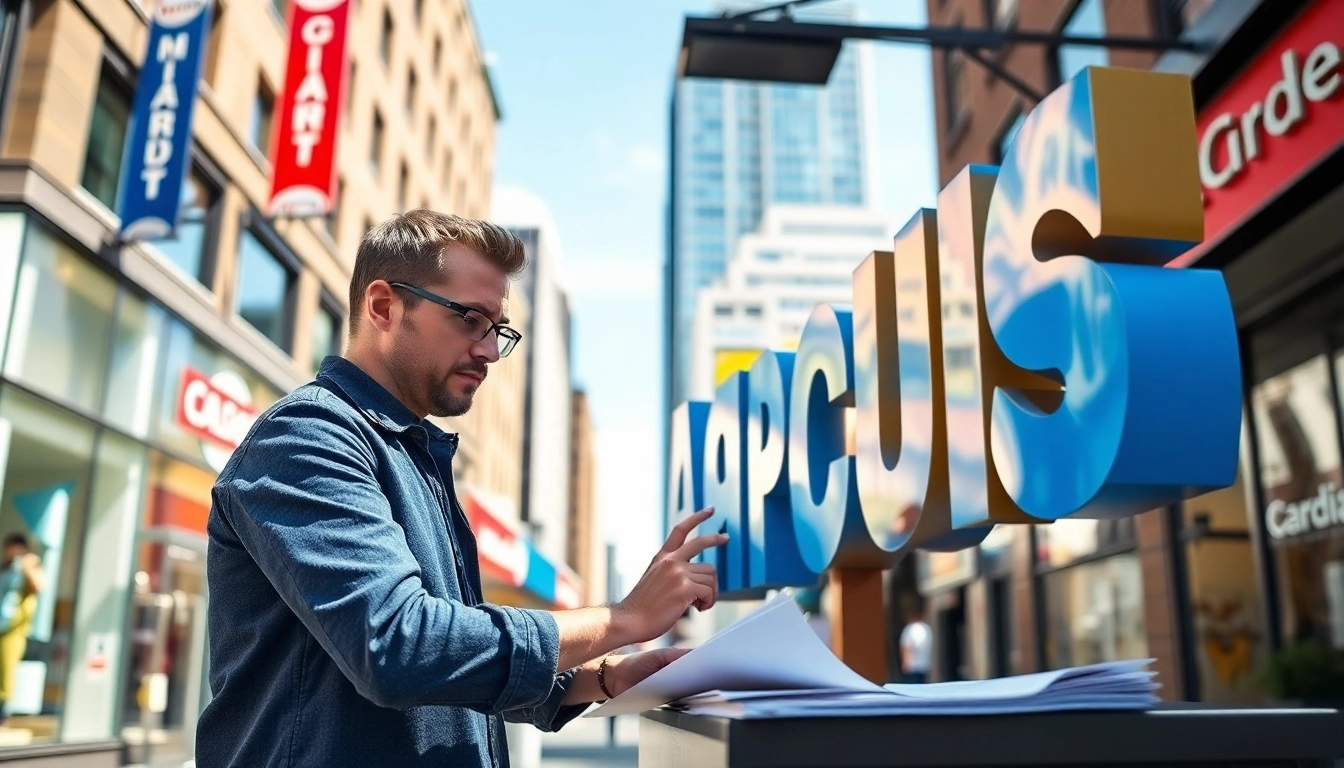Calgary sign company showcasing vibrant sign design in a busy urban setting.