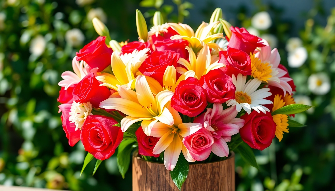 Arrange stunning Irvine flowers in a rustic wooden vase, showcasing vibrant colors and textures.