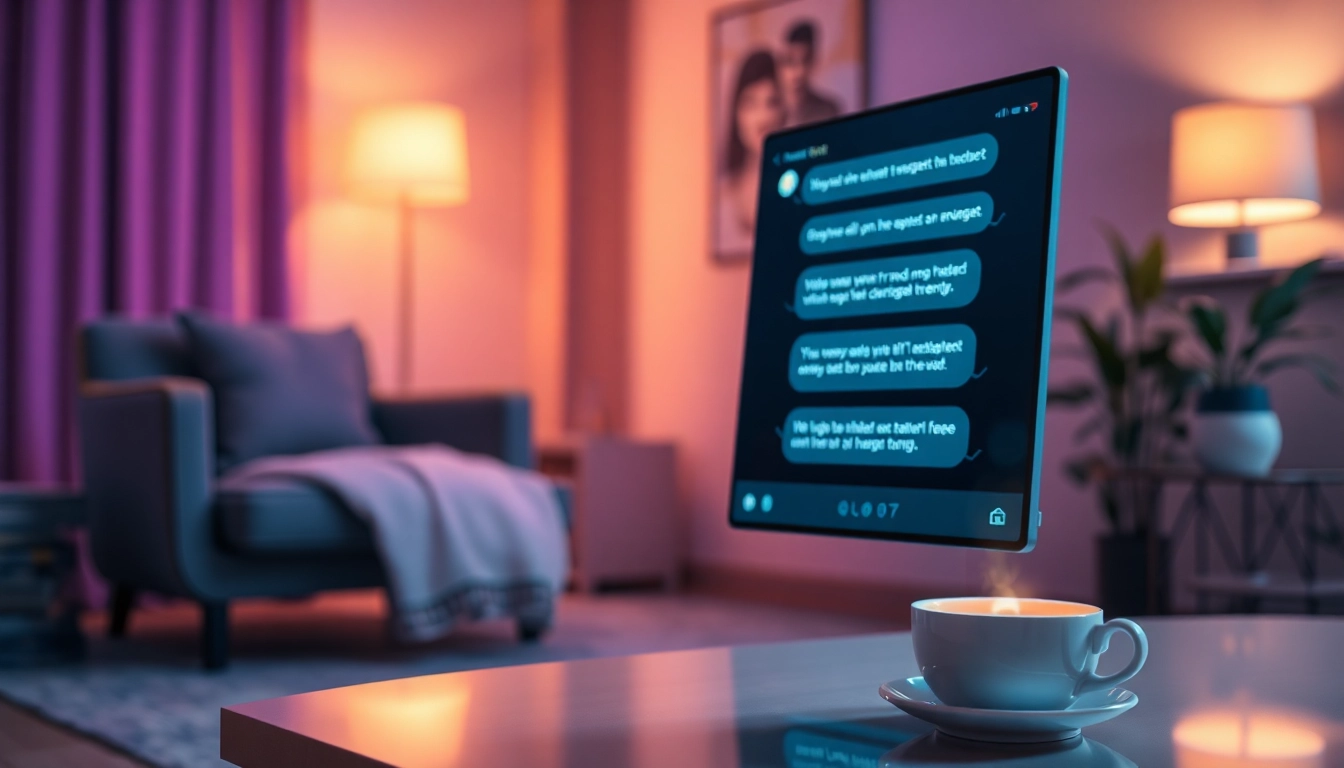 Engage in ai sex chat free with an interactive AI chatbot in a cozy setting.