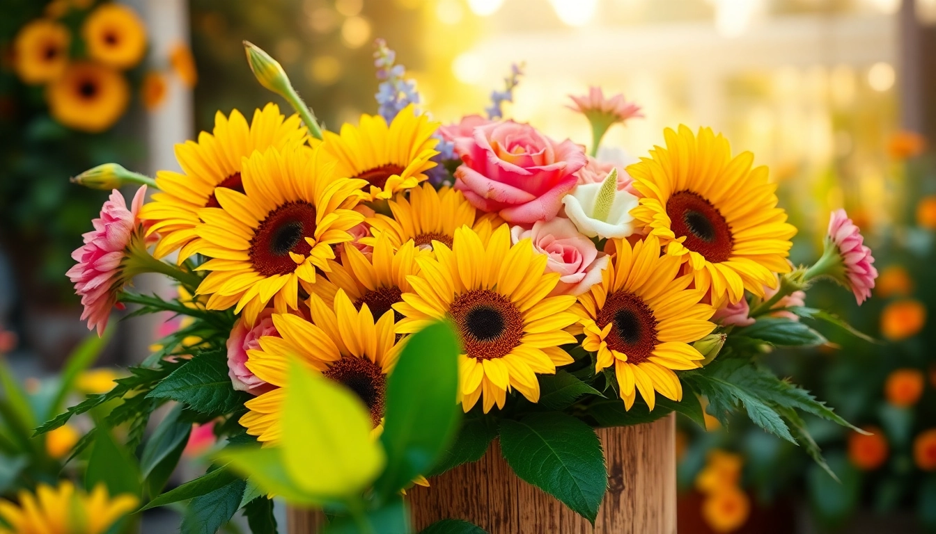 Beautiful arrangement of Orange County flowers in a rustic vase, showcasing vibrant blooms.