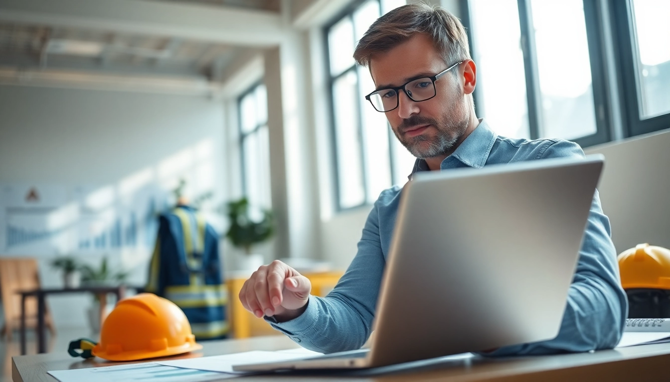 Engaging Provo EHS Consulting scene of a consultant working with environmental data and safety equipment.