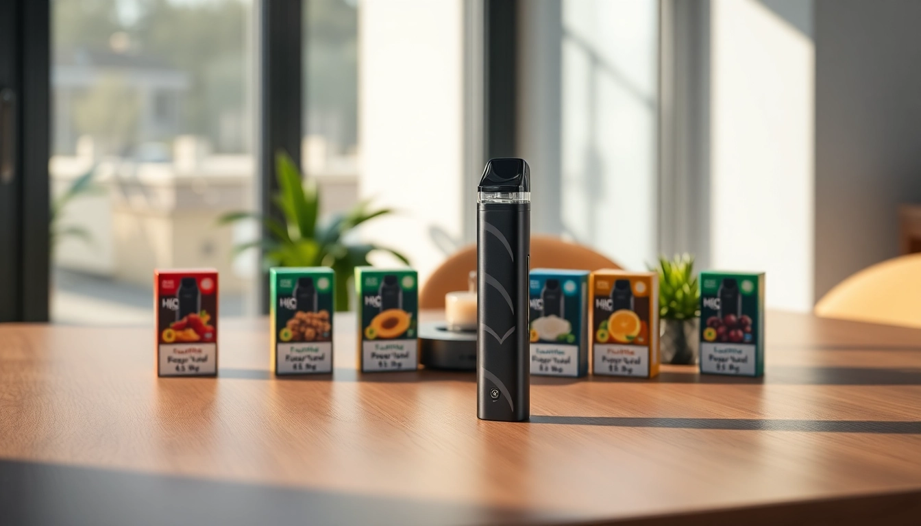 Hqd Cirak Pod-System auf einem eleganten Tisch mit bunten Geschmacks-Pods.