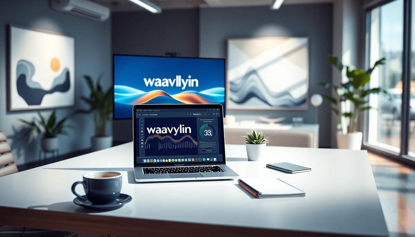 Wavlyn software displayed on a modern desk, showcasing digital innovation in a stylish office.