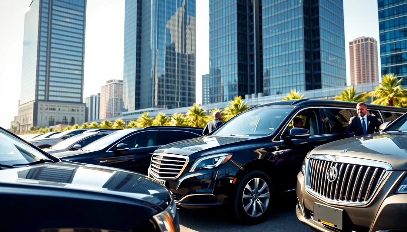 Corporate transportation inc vehicles in a professional setting, highlighting luxury and efficiency.