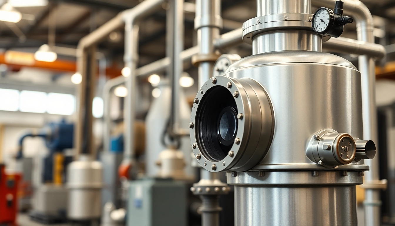 Vacuum ejector showcasing the intricate design and components in an industrial environment.