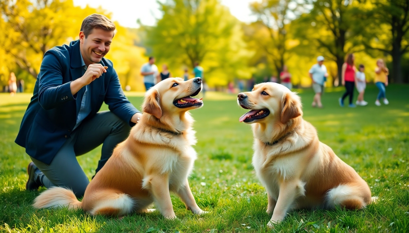 Engaging dog training session showcasing positive reinforcement in Irvine with a professional trainer.