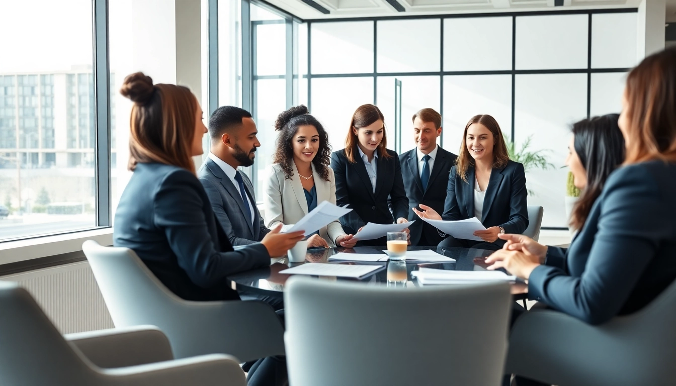 lawyers salisbury consulting clients in a modern office with bright lighting