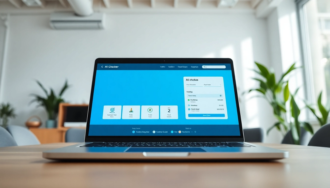Use the AI checker to analyze text with an intuitive interface displayed on a modern laptop screen.