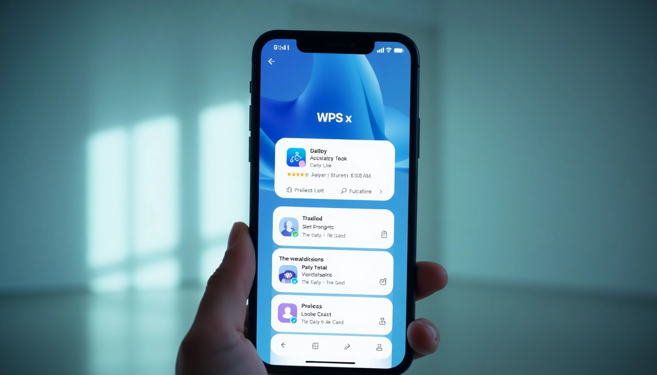 Engage with the WPS 下载 application on a smartphone for seamless document management.