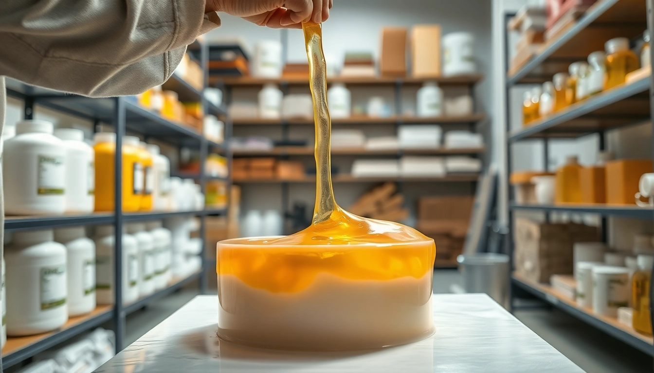 Technician pouring infusion resins in a professional workshop environment showcasing precision.
