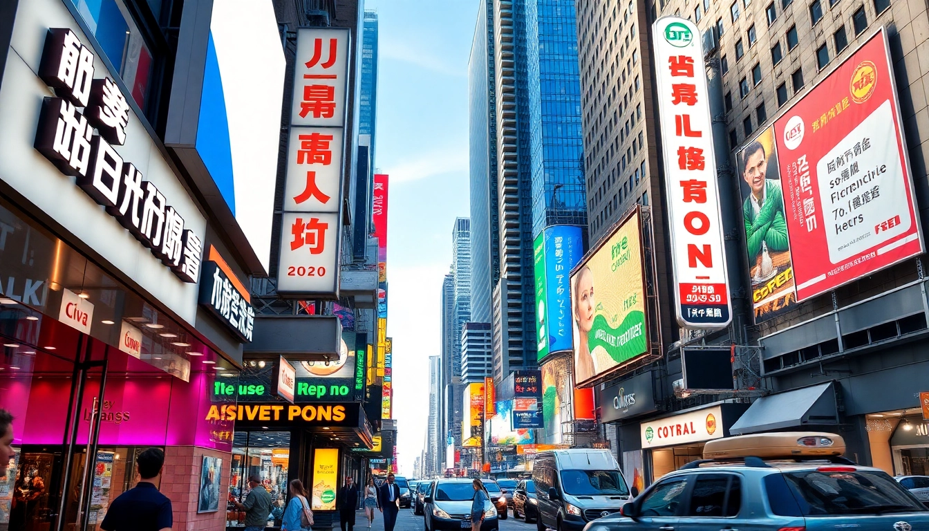 Highlighting the impact of pm signs corporation with vibrant signage in an urban setting.