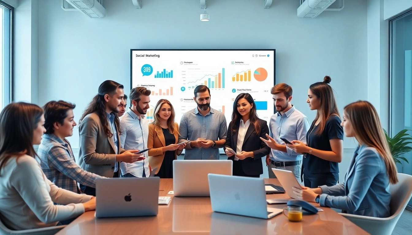 Maximize visibility with Edmonton social media marketing strategies in a collaborative office.