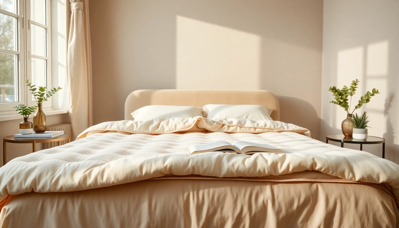 Enhance comfort with a luxurious mattress topper double on a beautifully arranged bed.
