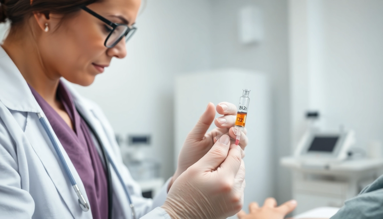 B12 shots being administered by a healthcare provider in a calm medical setting.