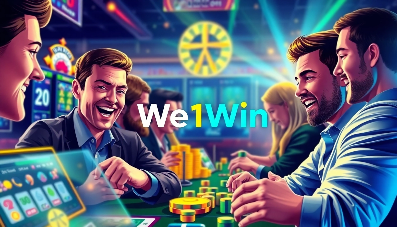 We1Win online casino gaming interface showcasing players enjoying various games.