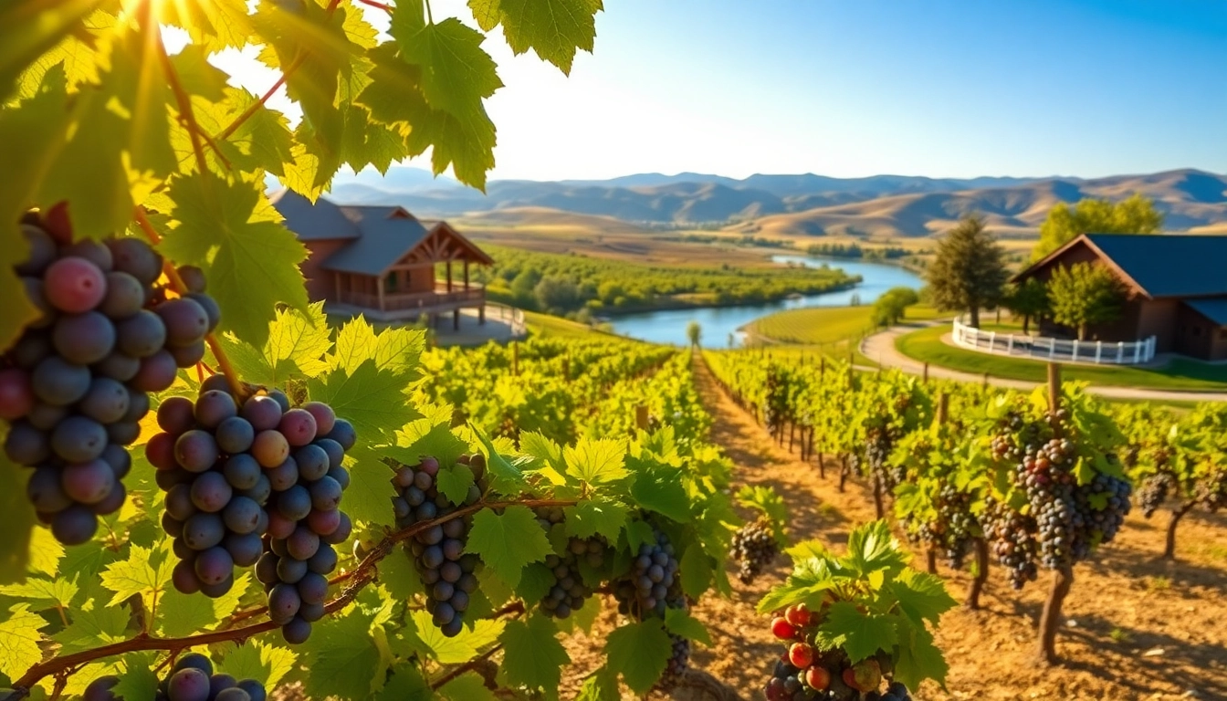 Visitors enjoying the scenic vineyards in Clarksburg CA under bright sunshine.