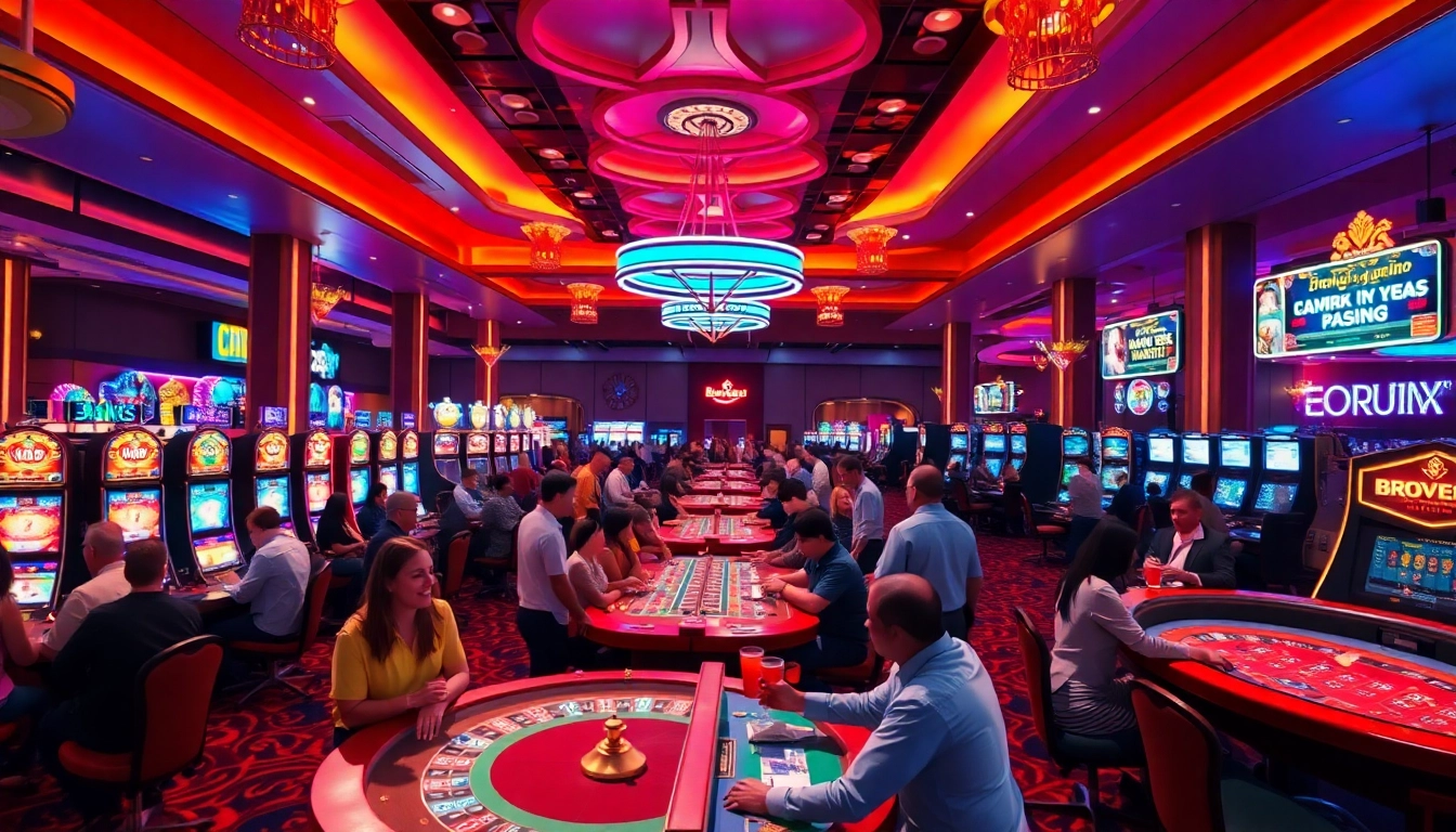 Jelajahi suasana meriah Brovegas Casino dengan berbagai permainan dan pemain yang antusias.