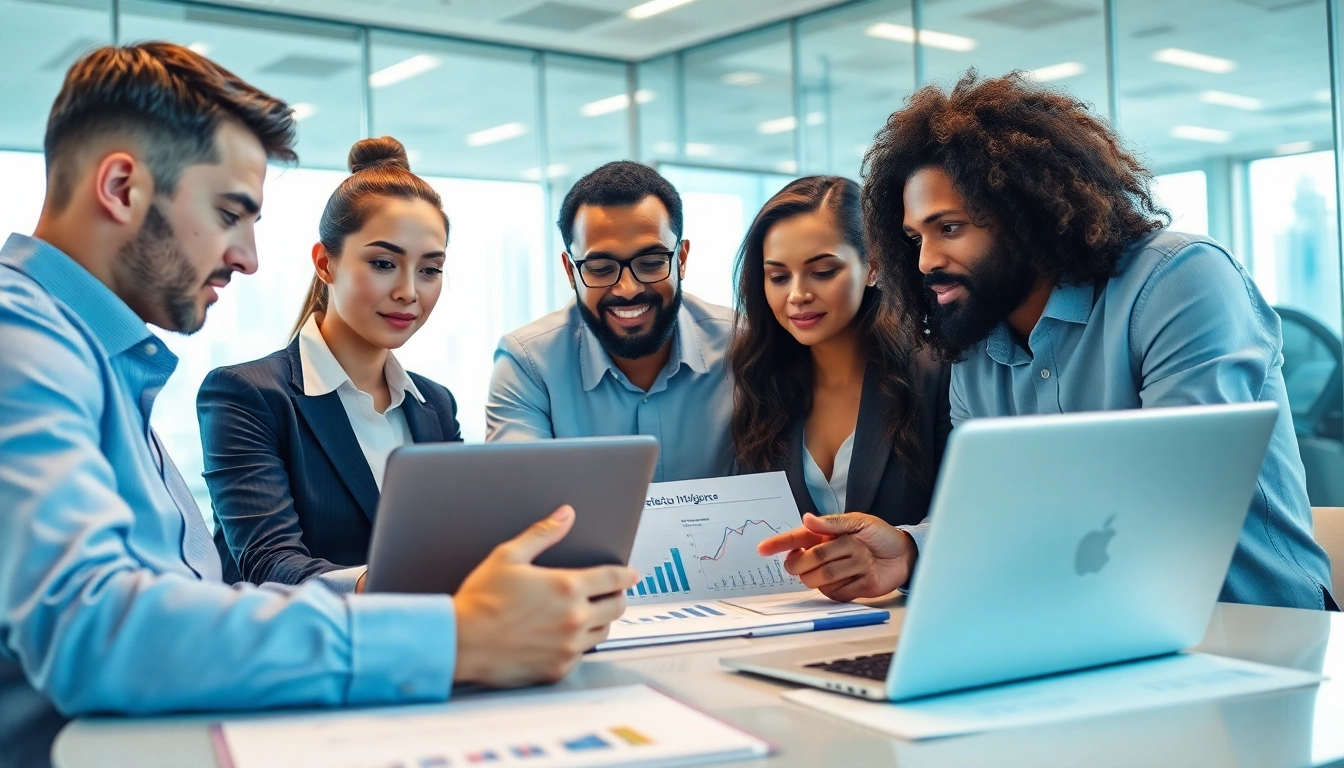 Analyze competitive intelligence data during a strategic business meeting in a modern office.
