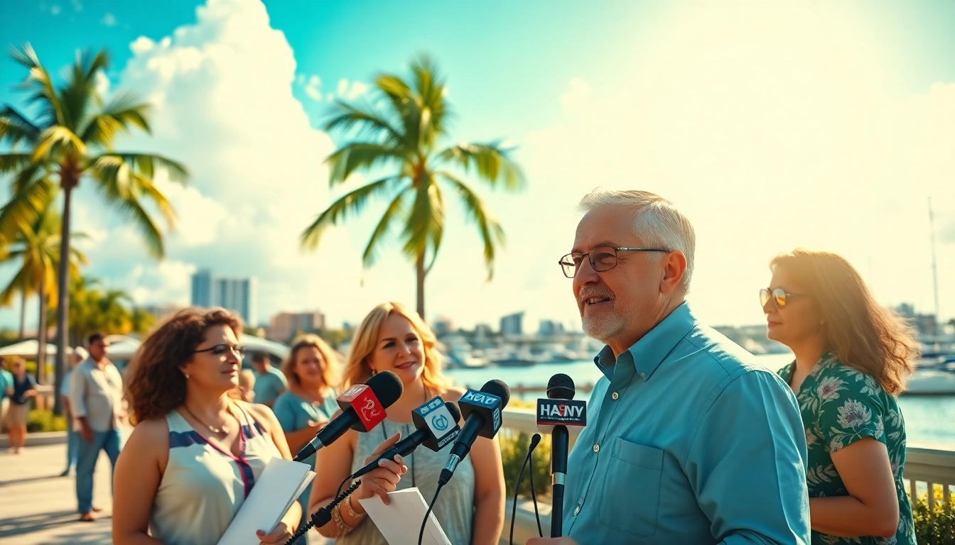 Engaging news coverage in Cape Coral, showcasing reporters at a local event.