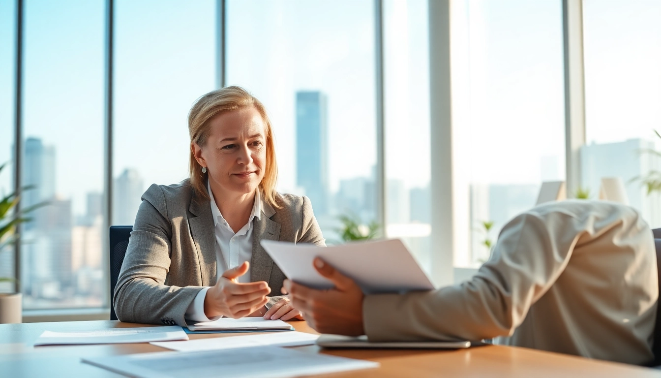 Receive Insurance Claims Help from a professional advisor in a modern office.