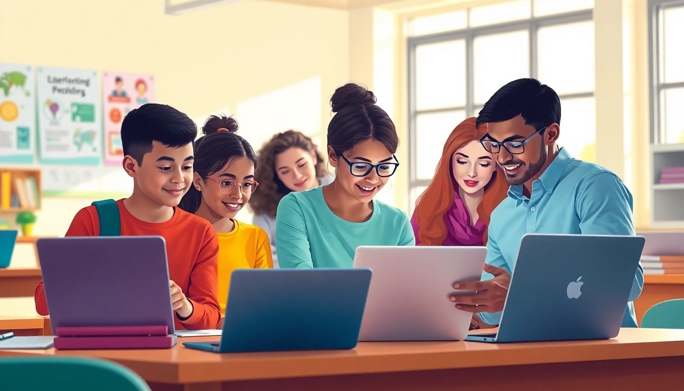 Utilizing educational resources in a collaborative learning environment with diverse students.