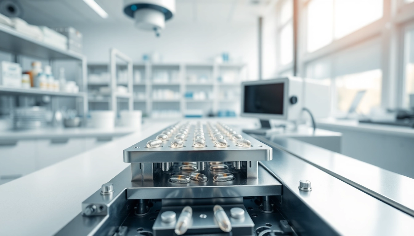 Efficient softgel capsule machine operating in a modern lab environment.