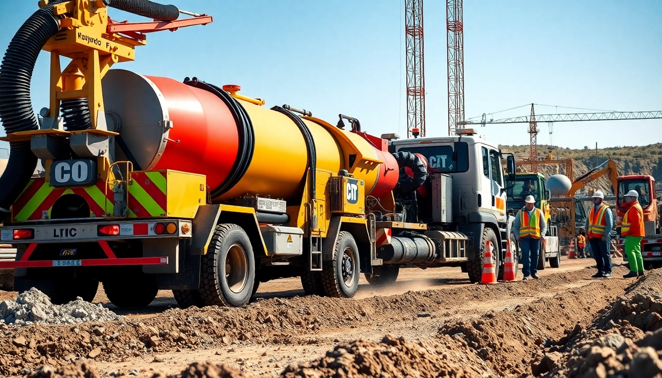 Showcase of hydro eexcavation nc services with advanced machinery at a construction site.