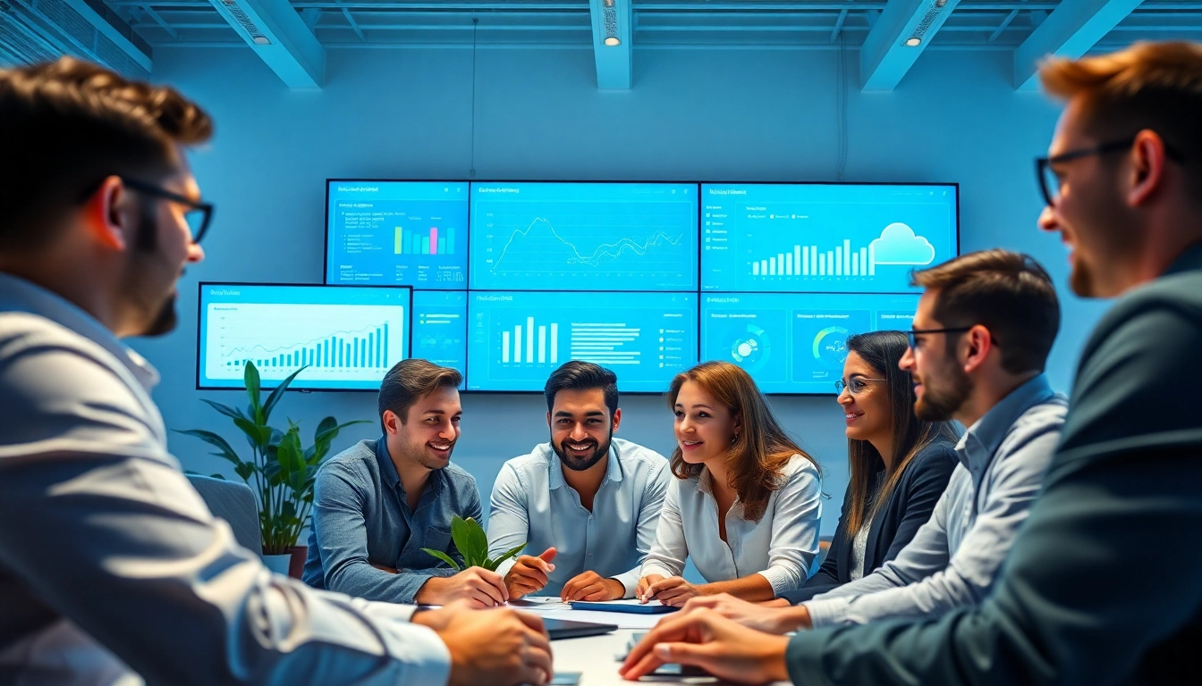 Enhance Cloud infrastructure and DevOps services collaboration with a professional team in a modern office.