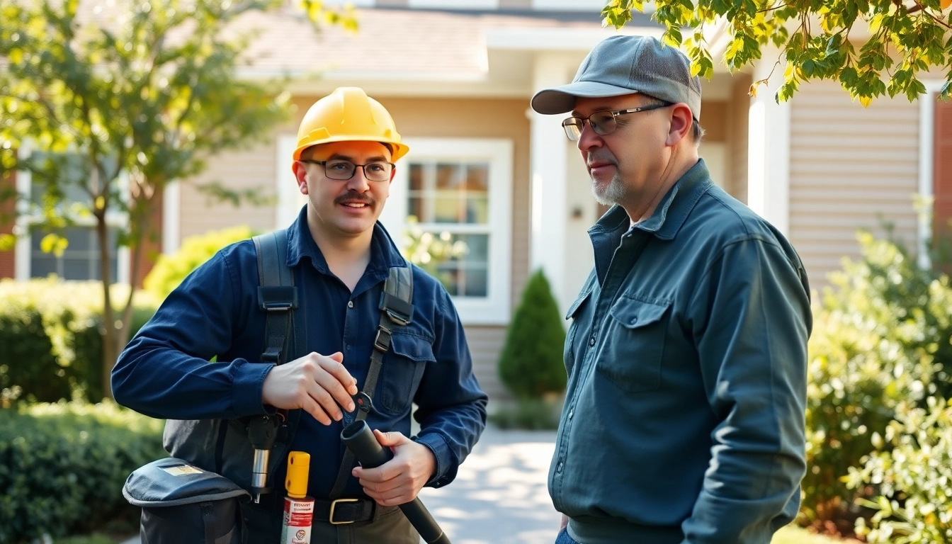 Pest control expert inspecting a home with safety equipment ensuring effective treatment.