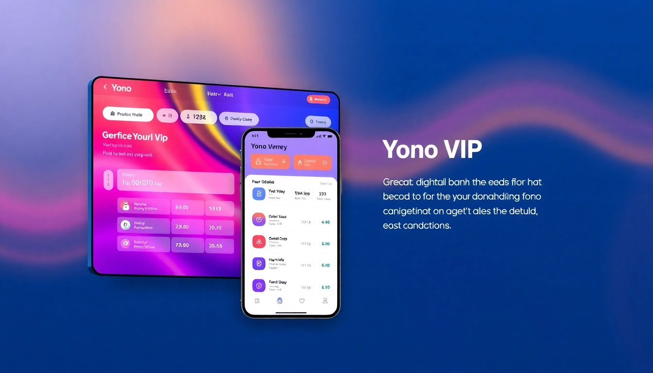 Experience Yono VIP features on a sleek digital banking platform showcasing modern finance tools.