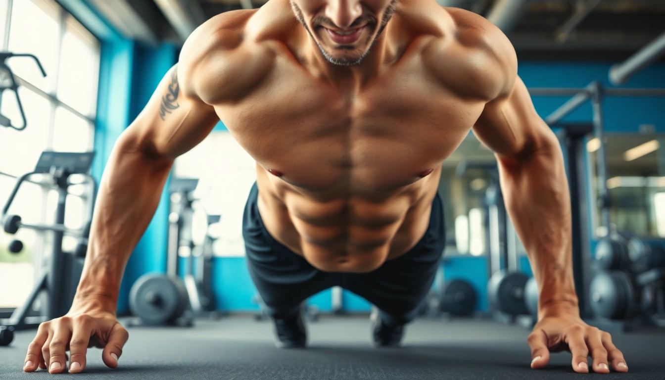 Trainingsessie voor een sixpack met een gefocuste atleet in een moderne sportschool.