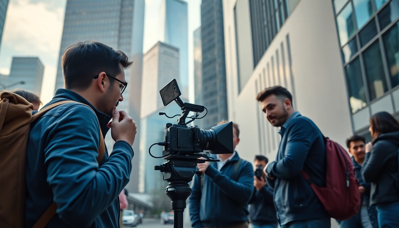 Engaging Creative Video Shoots Toronto with a professional videographer in an urban setting.