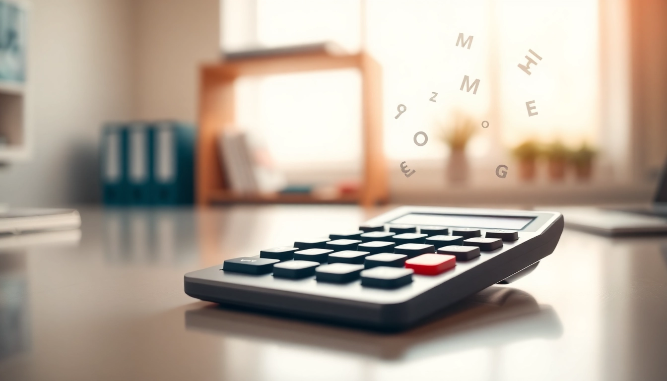 Interactive Basic Calculator displayed elegantly in an office setup, showcasing functionality.