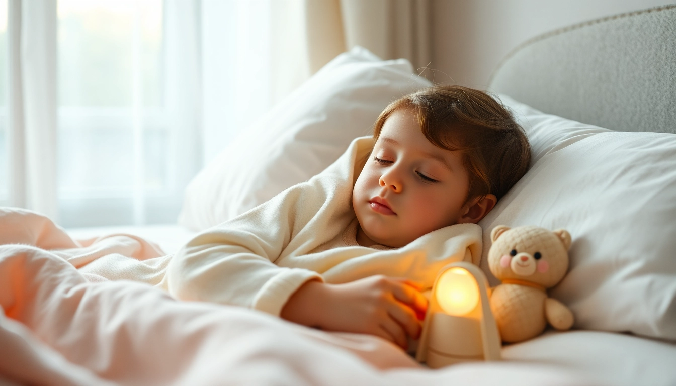 Cozy toddler in soft Bamboo kids pajamas, peacefully sleeping in a warm bedroom.