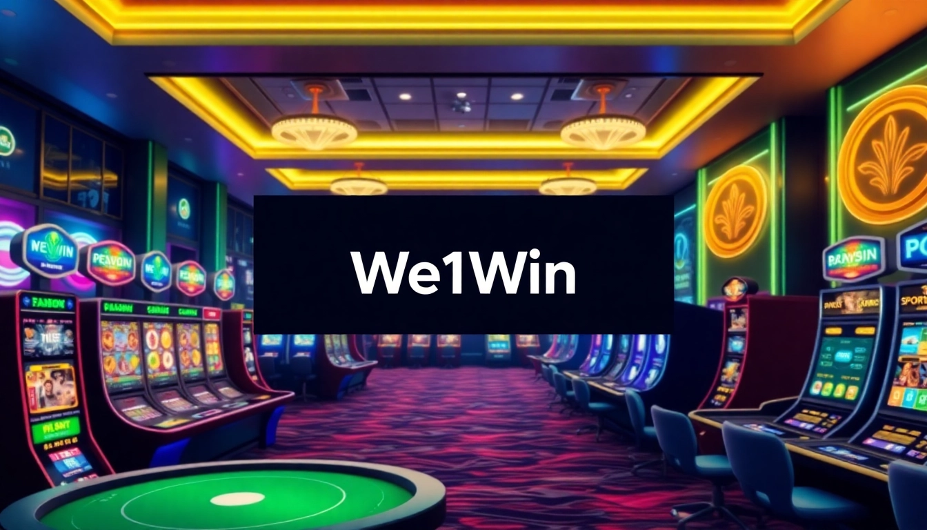 We1Win interactive gaming environment showcasing vibrant casino elements and excitement.