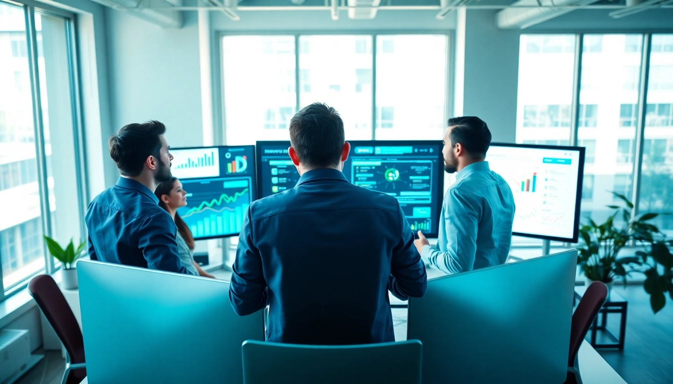 Bekijk een team dat samenwerkt aan Zoekmachine optimalisatie uitbesteden in een moderne kantooromgeving.