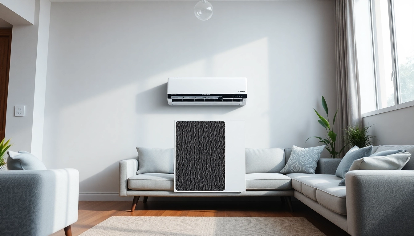 Showcase O General ac Dubai in a stylish living room, emphasizing its modern design and comfort.