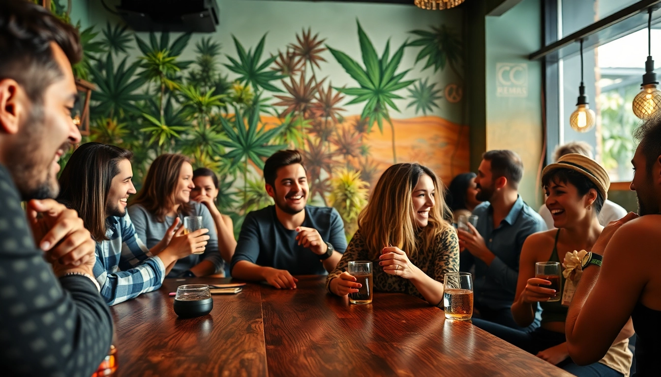 Experience the vibrant atmosphere of cannabis clubs at https://cannabisbcn.com with diverse patrons enjoying their time.
